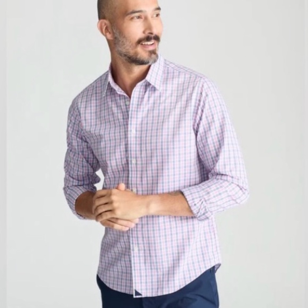 UNTUCKit Dolcetto Regular Fit Shirt Wrinkle Free 100% Cotton Check Plaid Men XXL